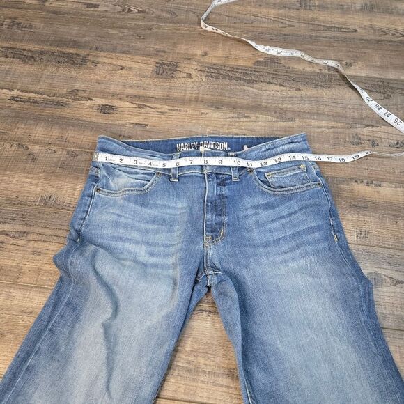 Harley Davidson Straight leg Womens Jeans Stretchy Soft *Irregular* - Picture 6 of 12